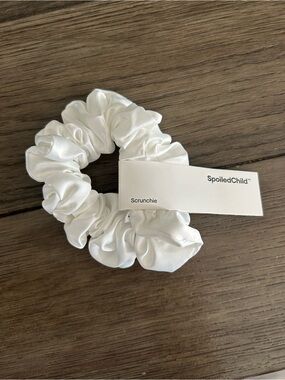 SpoiledChild White Satin Scrunchie